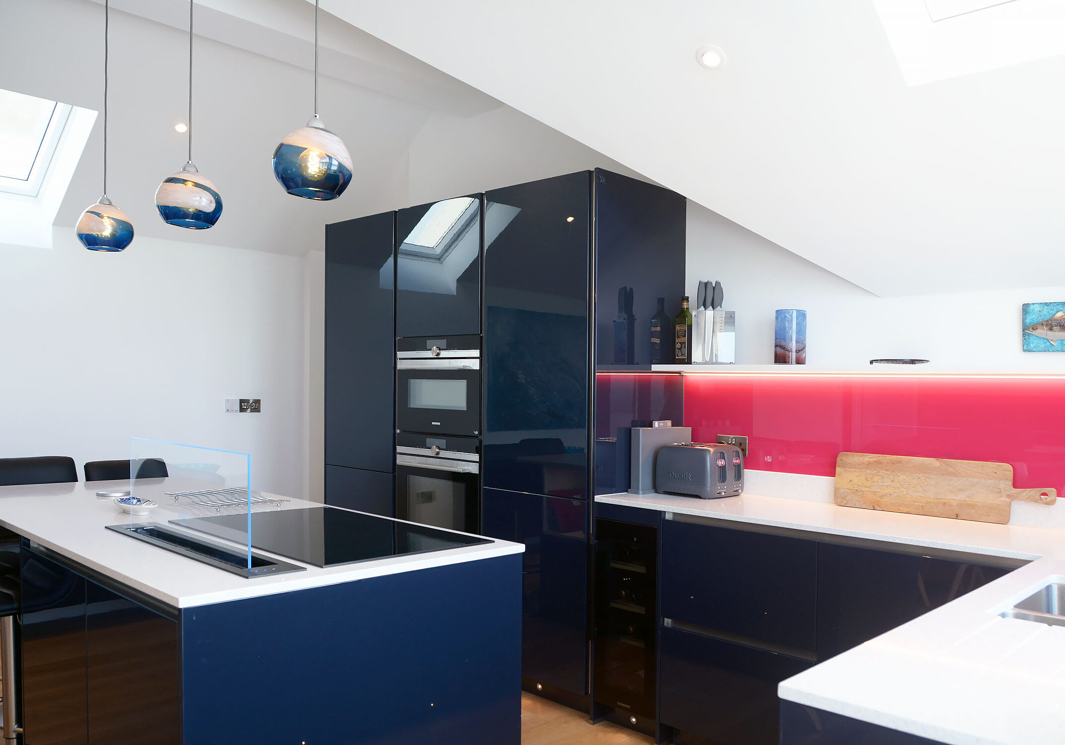 velvet gloss blue kitchen renovation